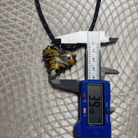 FNA 925 Sterling Silver Murano Style Lampwork Glass Heart Pendant - Picture 3 of 12